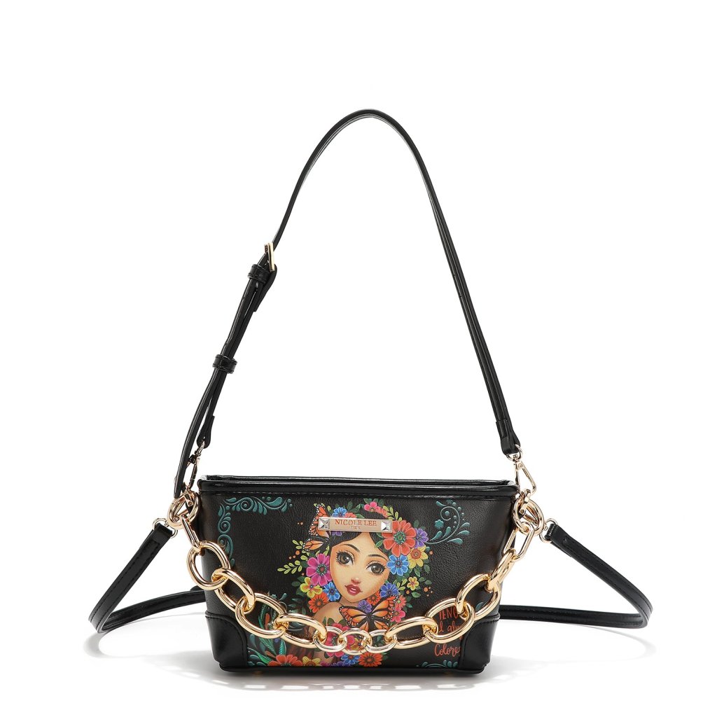 NICOLE LEE čierna crossbody kabelka Alma De Colores