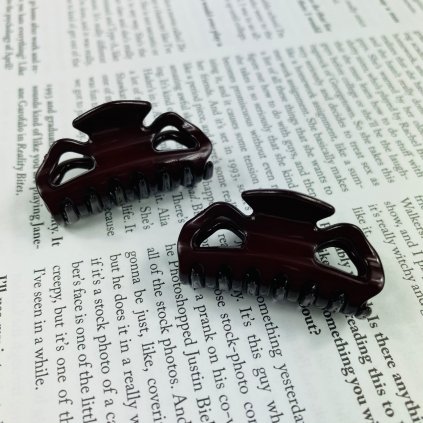 Štipec do vlasov malý 2ks - extra pevný - tmavo bordový