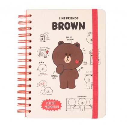 Line Friends - Brown - Zápisník so strunou A5