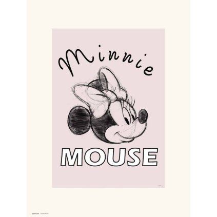 Minnie Mouse ružový print na stenu 30x40 cm