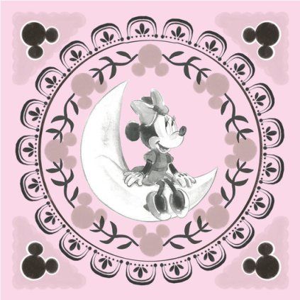 Minnie Mouse ružový obraz na plátne 30x30 cm