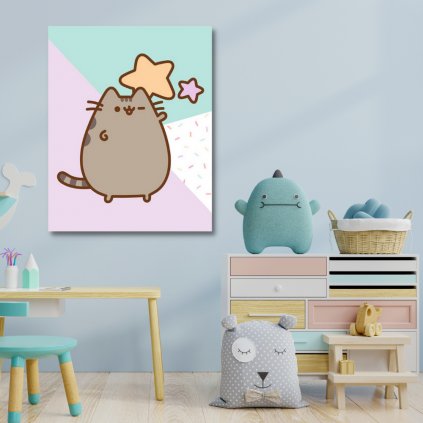 Pusheen - Obraz na plátne 20 x 25 cm