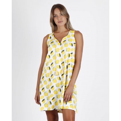 Lemons dámske šaty biele s potlačou citróny