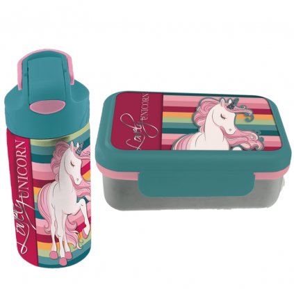 Unicorn - Set desiatový box + fľaša nerezová 500ml