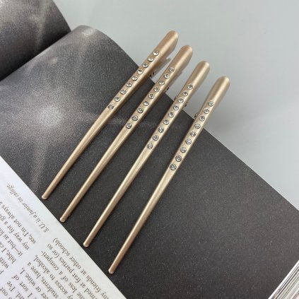 Spona do vlasov veľká - zlatá s kamienkami 1ks