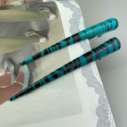 Spona do vlasov veľká - modrá zebra 1ks