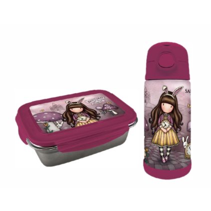 Santoro Gorjuss - Just One Second - Set desiatový box + nerezová fľaša so slamkou 450ml