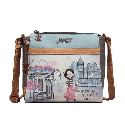 Janet Denese štýlová crossbody kabelka Flower City