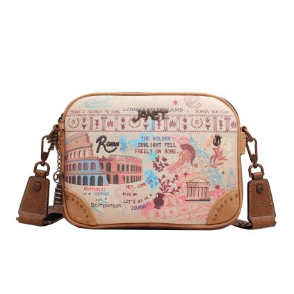 Janet Denese štýlová crossbody kabelka s priehradkami Tour Of Rome