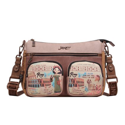 Janet Denese rozširujúca crossbody kabelka s vreckami Tour Of Rome
