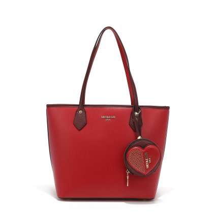 NICOLE LEE červená kabelka na plece s príveskom Venus