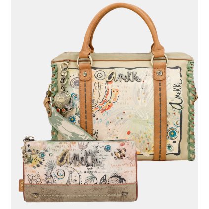 Anekke Butterfly set kabelka do ruky + peňaženka stredná RFID
