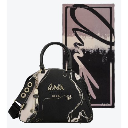 Anekke Shodō Black set kabelka do ruky + pašmína