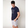 Today Is a Great Day pánske pyžamo krátke modro-sivé
