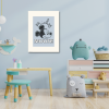 Mickey Mouse modrý print na stenu 30x40 cm