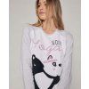 Panda Yoga dámske pyžamo dlhé sivé s potlačou
