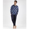Admas Magnific pánske pyžamo dlhé modré