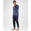 Admas Magnific pánske pyžamo dlhé modré