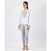 Smiley dámske pyžamo dlhé sivé