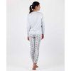 Smiley dámske pyžamo dlhé sivé