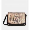 Anekke Shōen Black crossbody kabelka s priehradkami