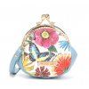 NICOLE LEE modré puzdro s retro sponou Butter Flower White