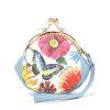 NICOLE LEE modré puzdro s retro sponou Butter Flower White