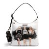 NIKKY by Nicole Lee čierno-biela kabelka na plece s taštičkou Trio