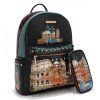 NICOLE LEE batoh maxi s puzdrom čierne Martha Travels Italy