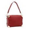 NICOLE LEE burgundy kabelka na plece s dlhým popruhom Embossed Elegance