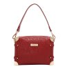 NICOLE LEE burgundy kabelka na plece s dlhým popruhom Embossed Elegance
