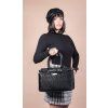 NICOLE LEE čierna kabelka do ruky s dlhým popruhom Embossed Elegance