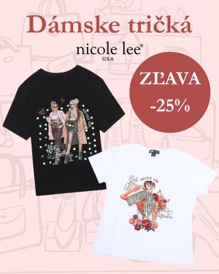 Štýlové dámske bavlnené tričká s krátkym rukávom v čiernej a bielej farbe od Nicole Lee 🧡🔥 aktuálne so zľavou -25% ❤️...