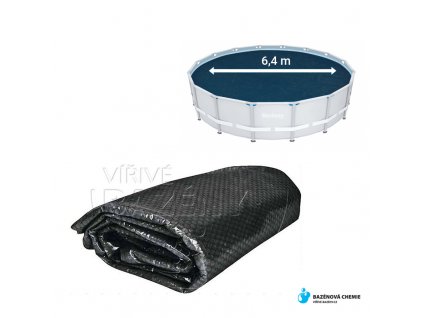 Solární folie na bazén černá  průměr 6,4m kruhová