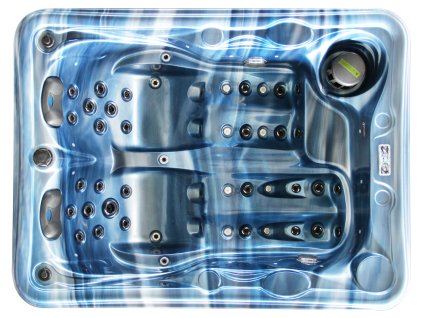 Pohľad z vrchu na vírivku Home vo farbe Ocean Wave – akrylový povrch Aristech Acrylics s ergonomickým tvarom.