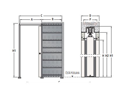 ECLISSE stavební pouzdro JEDNOKŘÍDLÉ do zdiva 700 mm