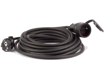 3811 1 prodluzovaci kabel 25m 230v cerna guma