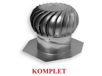 Ventilační turbína hliníková 14 přírodní 356 mm AIR HAWK (komplet)