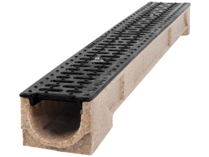 odvodnovaci polymerbetonovy zlab bielbet b125 litinova mriz 1000 x 125 x 100 mm
