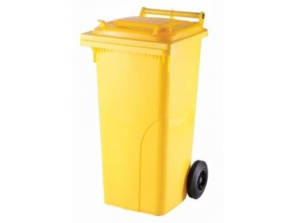 Plastová popelnice 120 litrů PVC hranatá žlutá