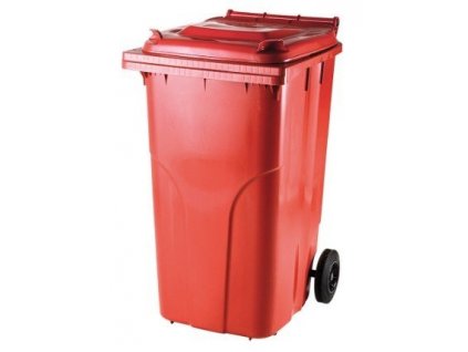 Plastová popelnice 240 litrů PVC hranatá červená