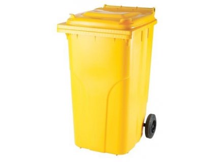 Plastová popelnice 240 litrů PVC hranatá žlutá