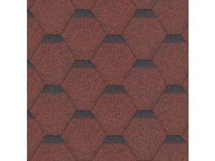 Střešní šindel HEXAGONAL červená asfaltová šindel Rock