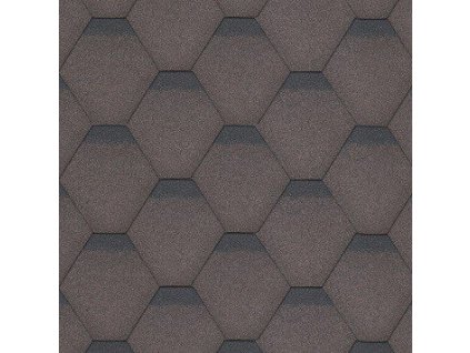 Střešní šindel HEXAGONAL hnědá asfaltová šindel Rock