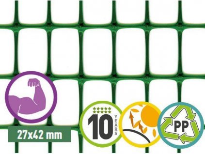 Plastové pletivo 1 x 50 odolný plot RANCH (30x45mm)