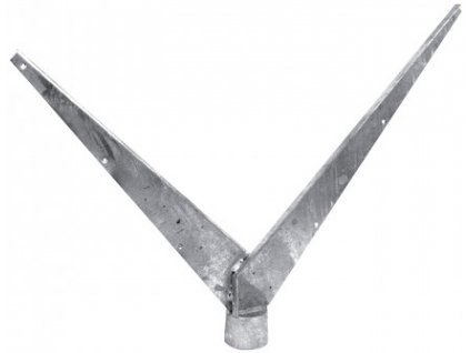 Bavolet tvar "V" Zn na kulatý sloupek IDEAL Ø 48 mm Pilecký
