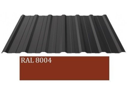 Trapézový plech TRAPÉZ T18 Plus 0,5 RAL 8004 1,5 m krytina plechová Blachotrapez