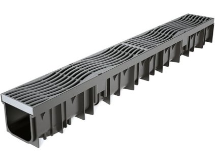 24055 odvodnovaci plastovy zlab wavedrain a15 s plastovou mrizi 1000 x 120 x 110 mm