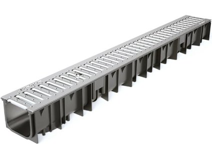 24061 odvodnovaci plastovy zlab wavedrain a15 s pozinkovanou mrizi 1000 x 120 x 90 mm