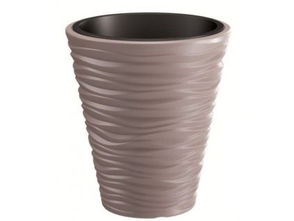 Plastový květináč SAND 29,5 cm mocca